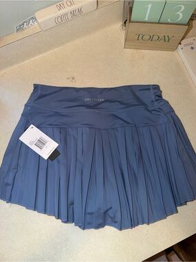 Goldhinge large skirt PLEATED TENNIS SKIRT $58 retail gold hinge gusty blue